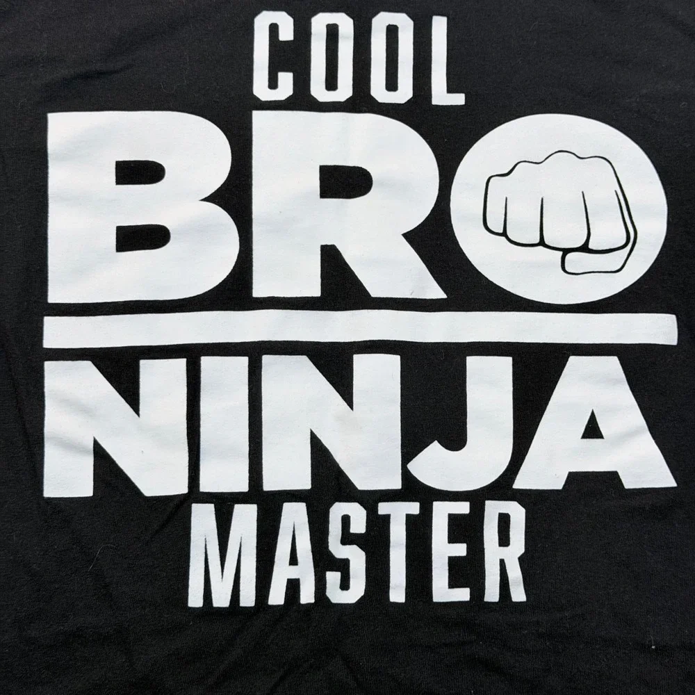 The Children's Cool Bro Ninja Master T Shirt Boys M Black Graphic Short Sleeved